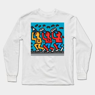 Funny Keith Haring, drink More water Long Sleeve T-Shirt